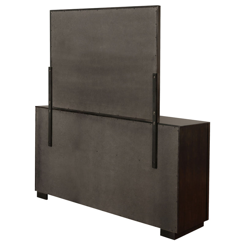 Prescott - 8 Drawer Dresser With Mirror - Smoked Peppercorn Brown