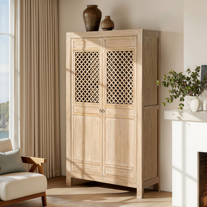 Arden - 2 Door Bookcase Storage Cabinet - Natural