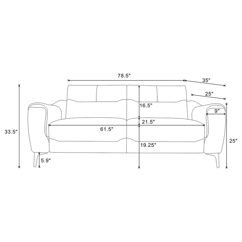 Nolan Upholstered Sloped Track Arm Sofa Charcoal