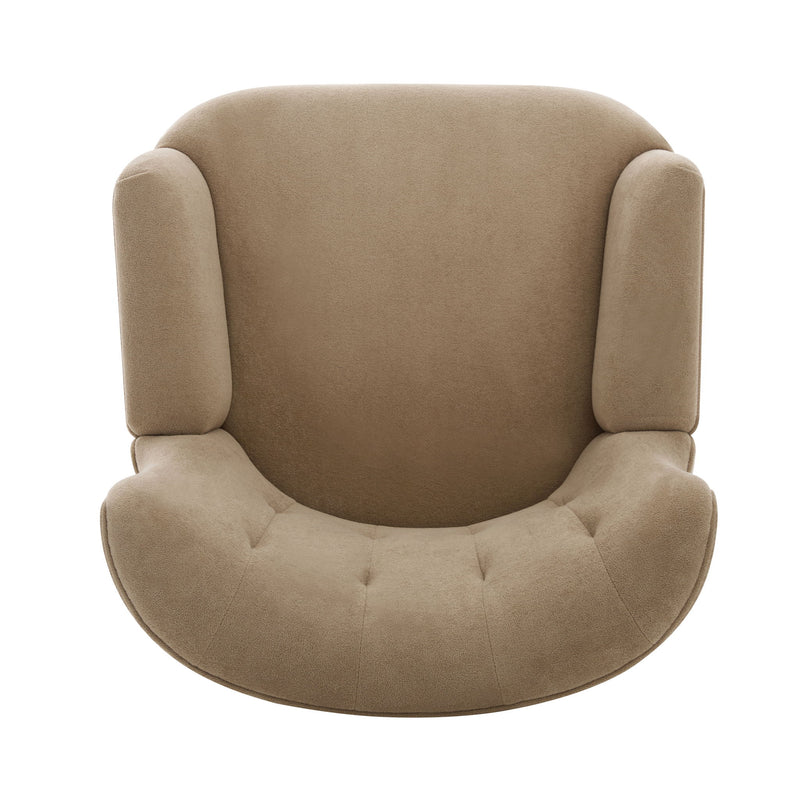 Armchair With Round Arm - Brown