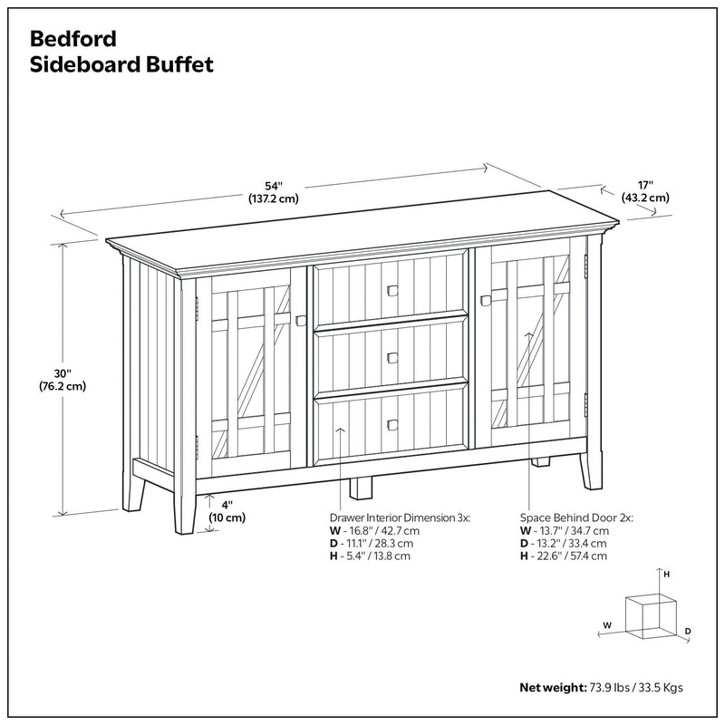 Bedford - Sideboard Buffet - White