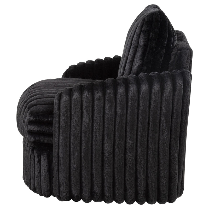 Sarco Corduroy Upholstered Swivel Accent Arm Chair Black