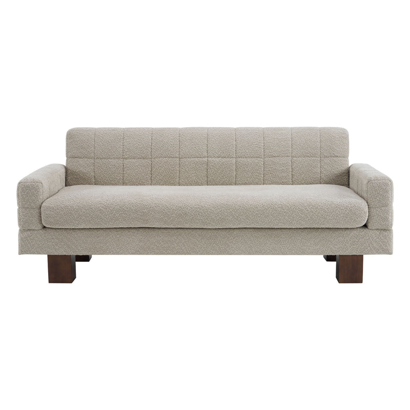Modern Loveseat Sofa, 2 Seater With Square Arms For Living Room