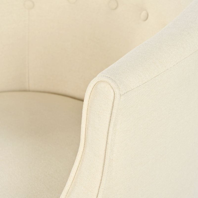 Contemporary Upholstered Club Chair With Button Tufting