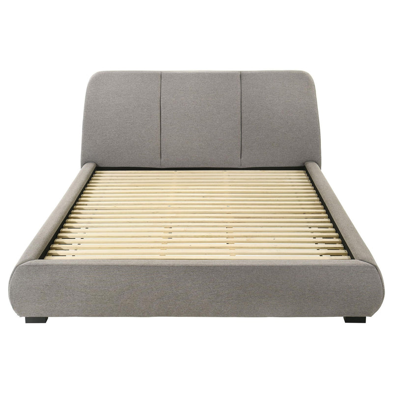 Mokena 46-inch Upholstered Eastern King Platform Bed Taupe