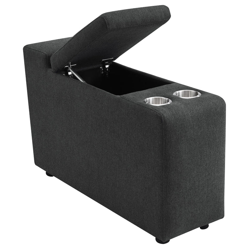 Collins Upholstered Modular Storage Console Dark Grey