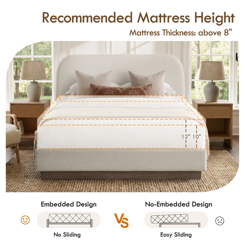 Linton - Upholstered Platform Bed With Curved Headboard