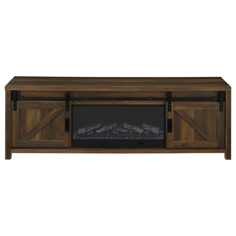 Clover - Fireplace TV Stand - Brown