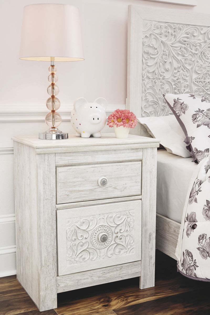 Paxberry - Two Drawer Night Stand - Whitewash