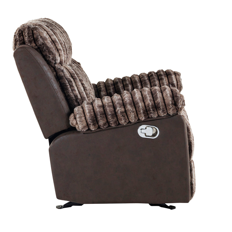 Bruni - Glider Recliner With Manual Recline And Rich Upholstery - Brown