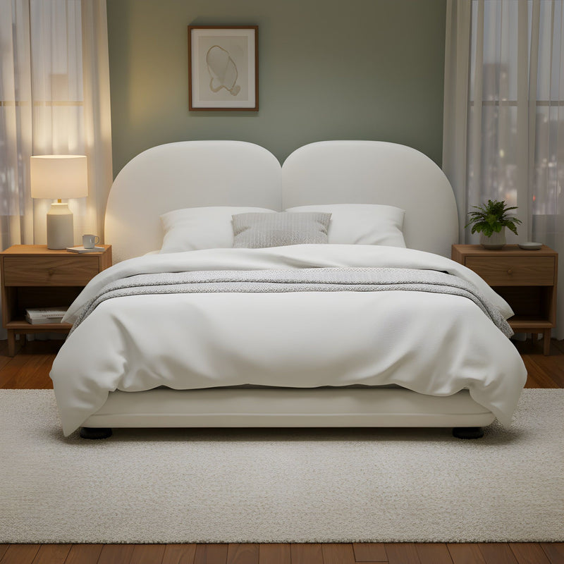 Upholstered Platform Bed With Split Headboard