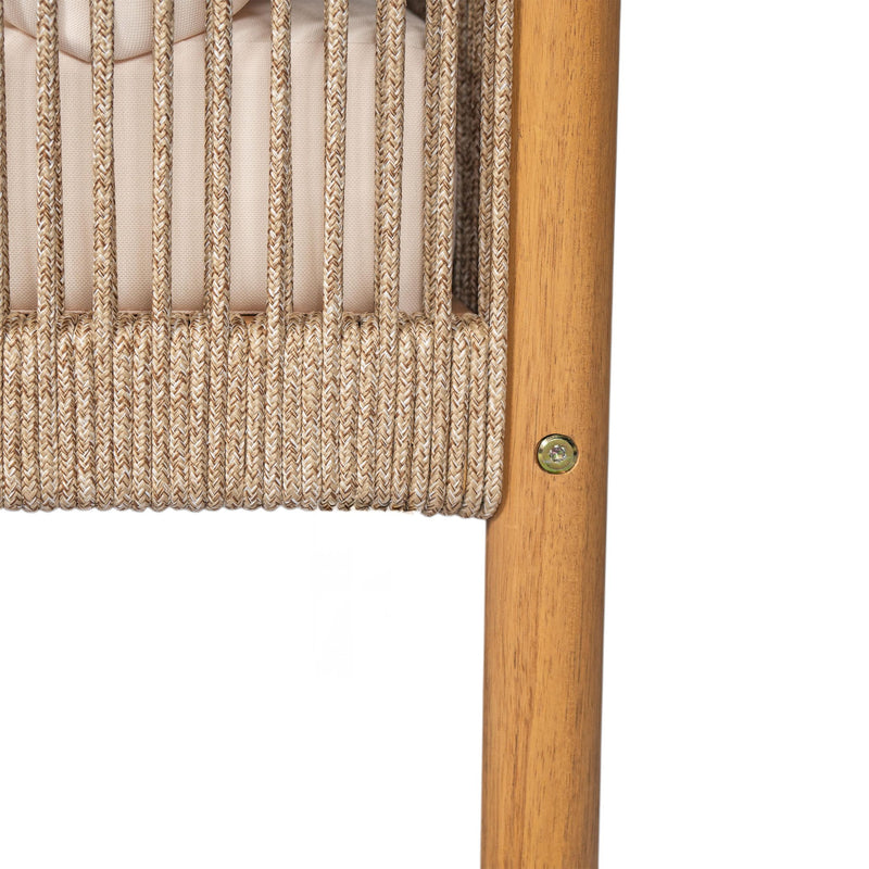 Modern Outdoor Woven Lounge Chair With Solid Wood Frame - Teak