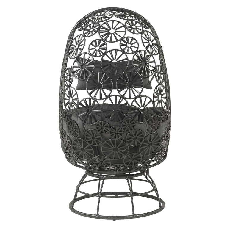 Hikre - Patio Lounge Chair & Side Table - Black / Charcoal