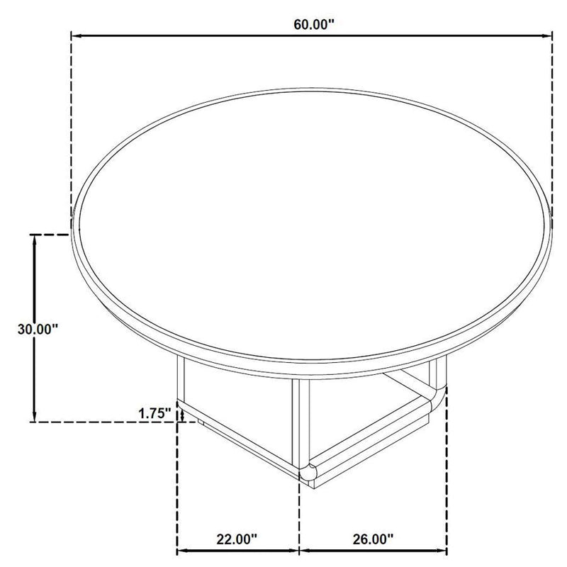 Leandro - 7 Piece Round Dining Table Set - Cream / Burnished Black