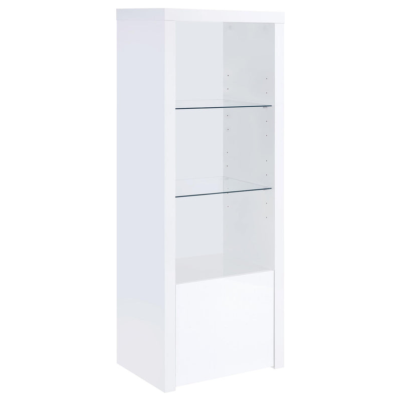 Lance - 3 Piece TV Entertainment Center With Shelves - Gloss White