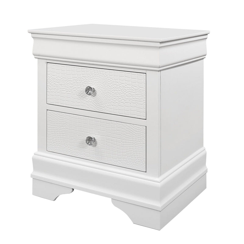 Shaker - 5 Pieces Bedroom Set With Crystal Inspired Tufted Headboard And LED Lighting