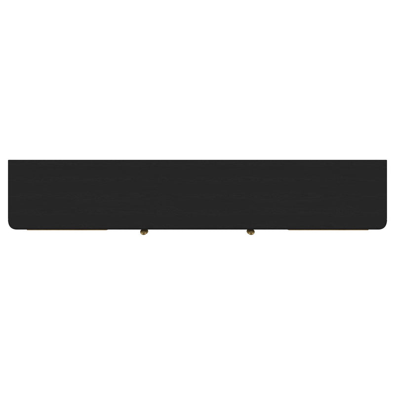 Arini Rattan Cane 2-door TV Stand Media Console Black