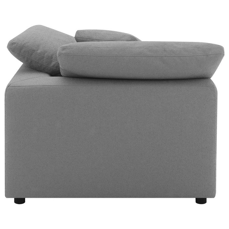 Raleigh - Boucle Upholstered Corner Chair - Gray