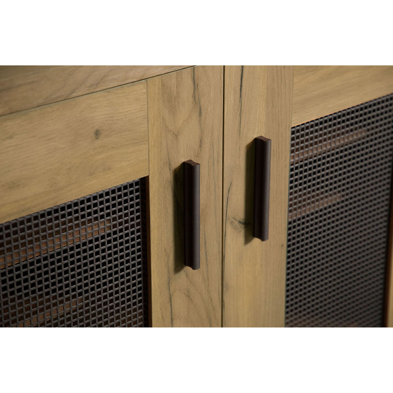 Door Accent Cabinet With Screens - Brown