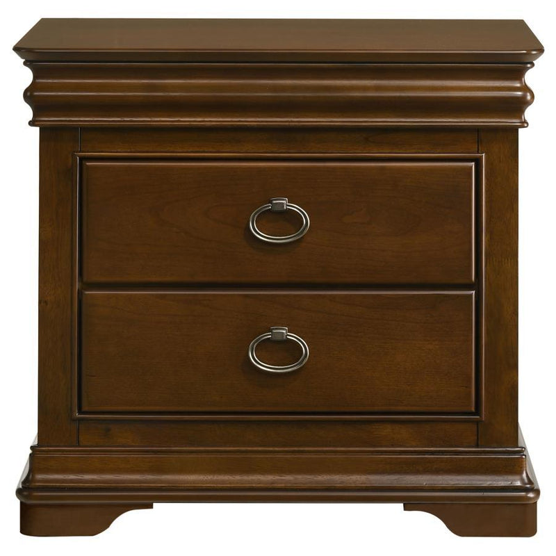 Garland - 3-Drawer Nightstand Bedside Table - Brown Cherry