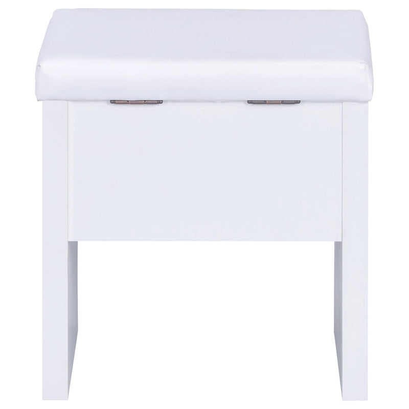 Harvey Vanity Set with Lift-Top Stool White