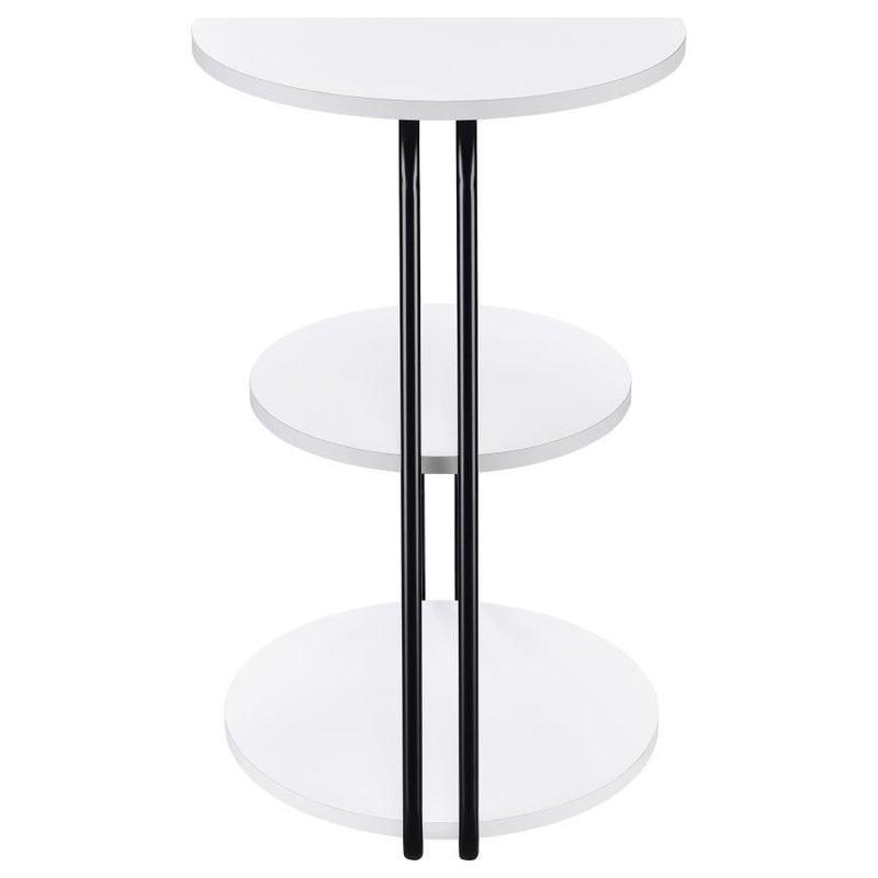 Hilly - 3-Tier Round Accent Side Table - White And Black