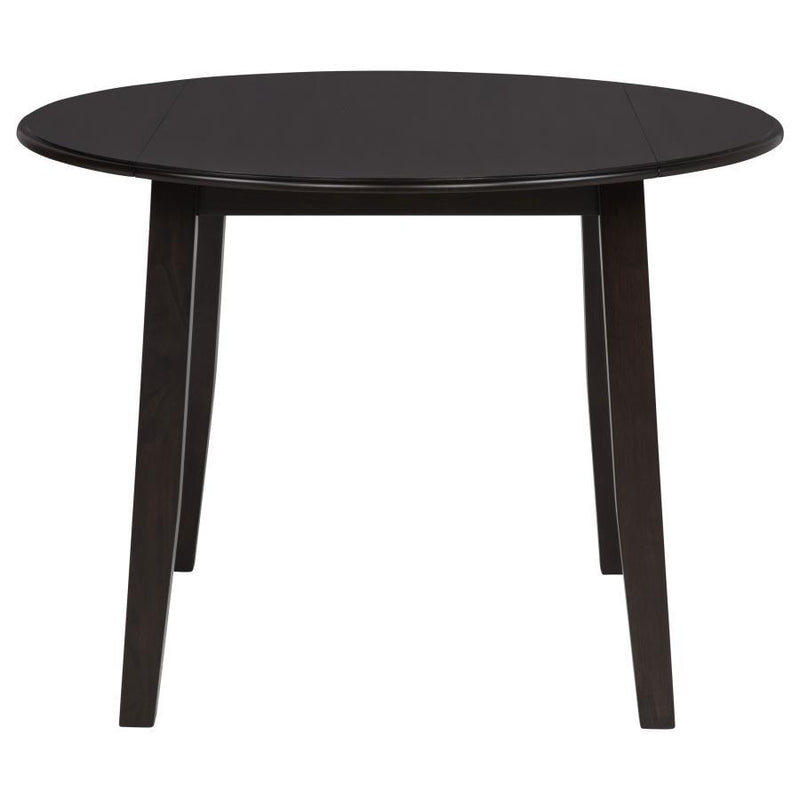 Catley - 5 Piece Round Drop Leaf Dining Table Set - Dark Coffee