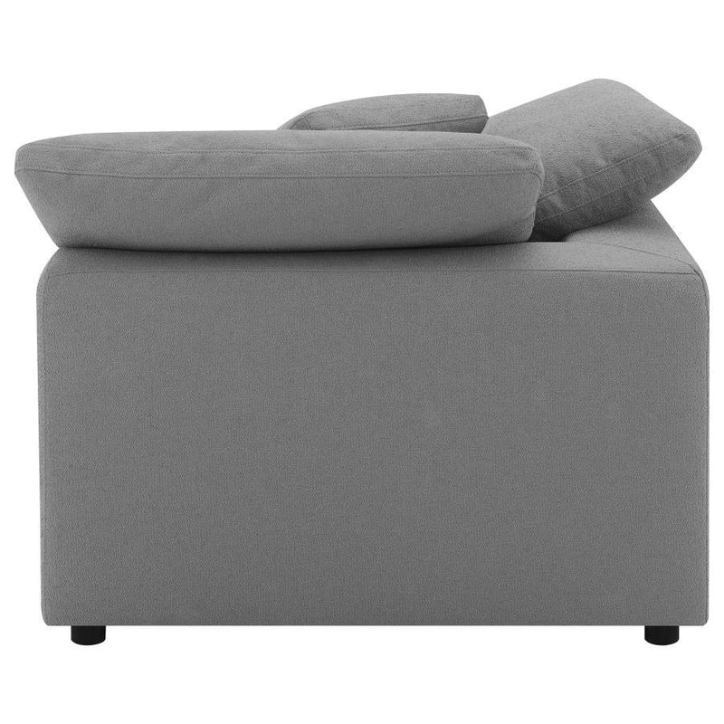 Raleigh - Boucle Upholstered Corner Chair - Gray