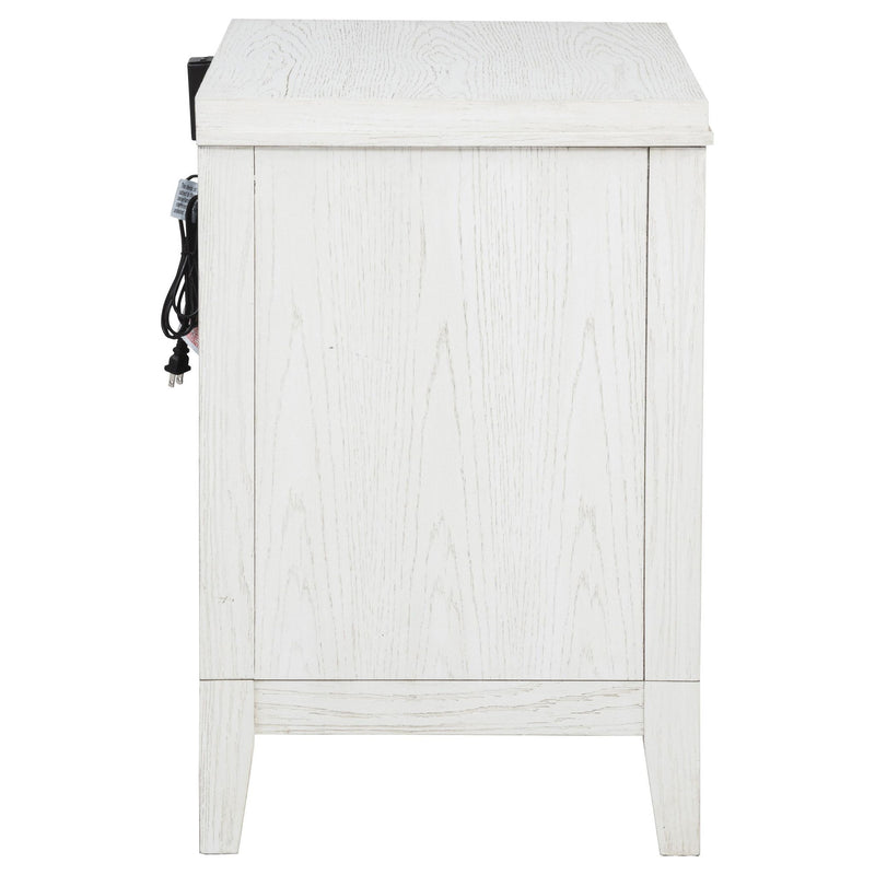 Marielle 2-drawer Nightstand Bedside Table Distressed White