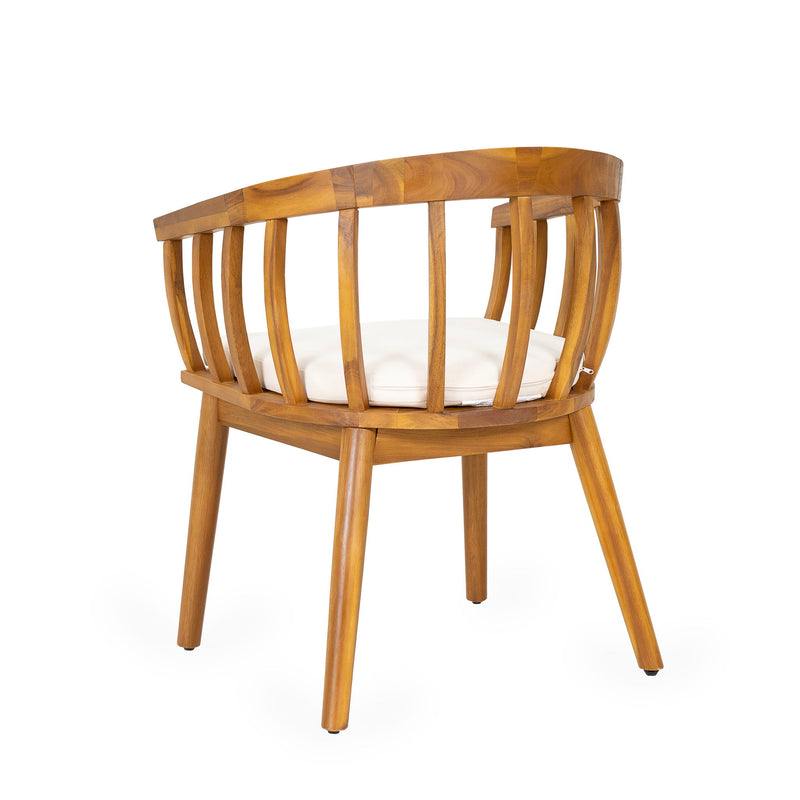 Klismos - Dining Armchair (Set of 2) - Teak / Beige