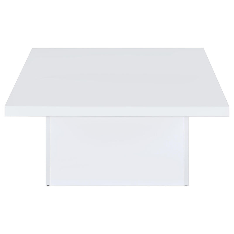 Devar 2-piece Square Coffee End Table Set White High Gloss