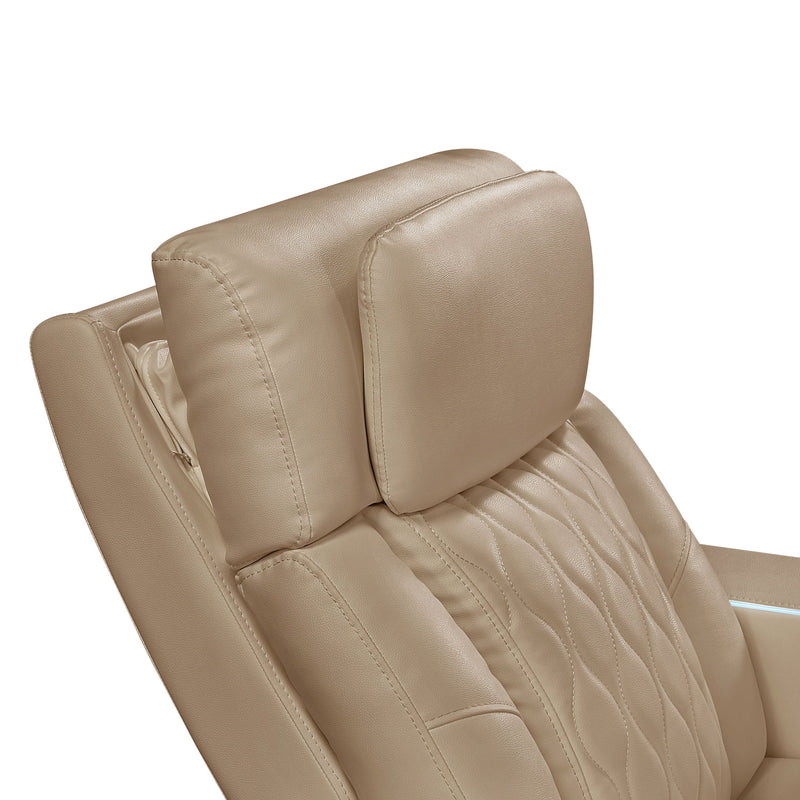 Electra - 3 Piece Power Reclining Sofa, Loveseat And Recliner Set With Power Headrests, Massage And LED Lighting