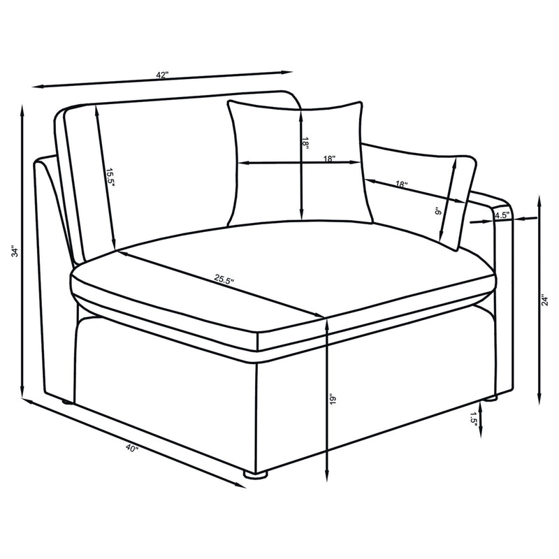 Greeley - 6 Piece Upholstered Modular Sectional Sofa - Ivory