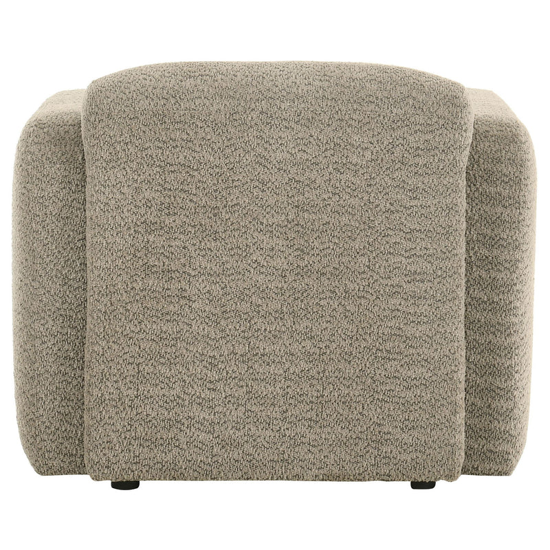 Dorset Fabric Upholstered Round Track Arm Accent Chair Brown