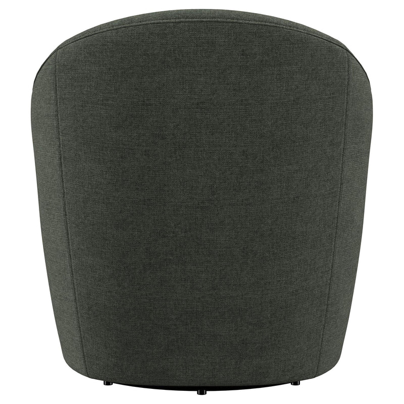 Leon Upholstered Barrel Accent Swivel Chair Hunter Green