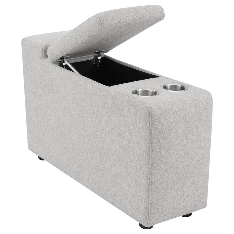 Collins - Upholstered Modular Storage Console - Gray