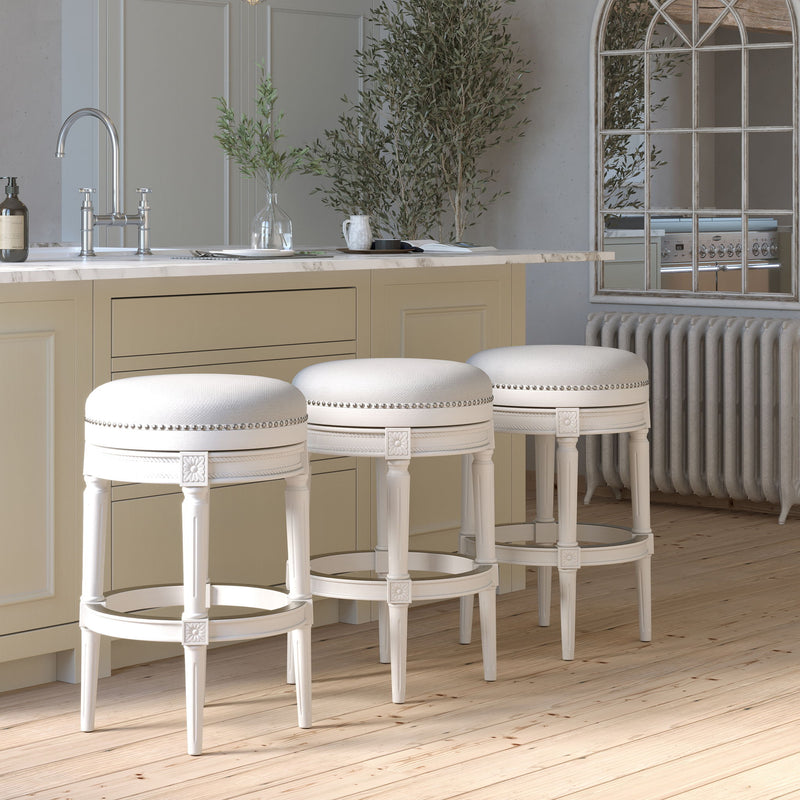 Rustic Elegance Backless Swivel Stool