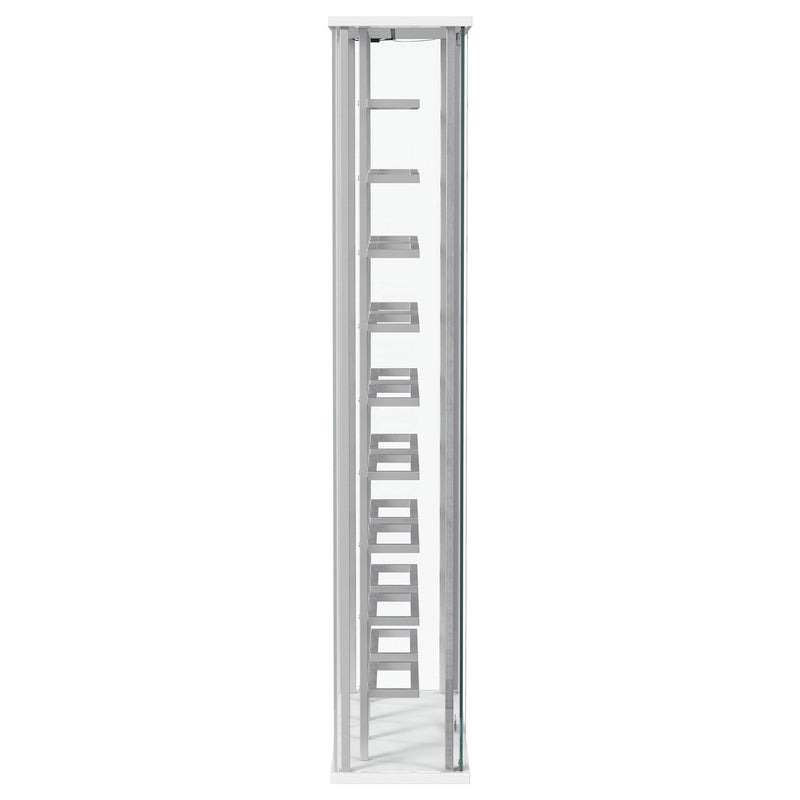 Wine Storage LED Curio Cabinet - Chrome