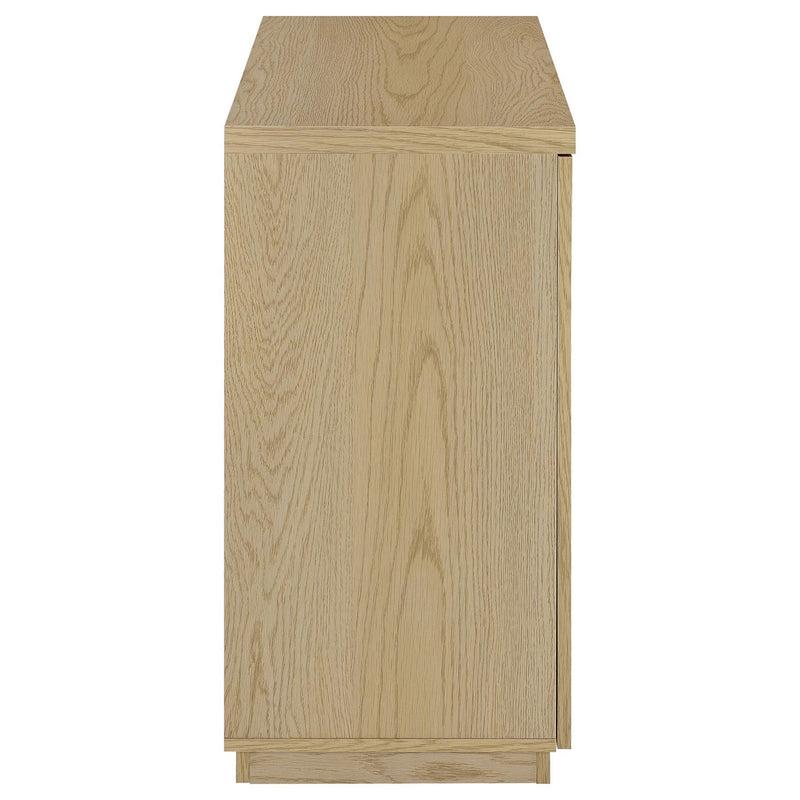 Tilbury 2-door Glass Front Accent Display Cabinet Light Oak