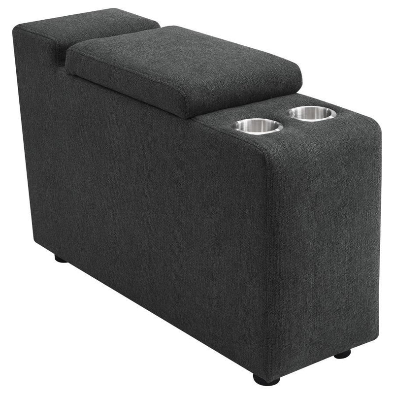 Collins - Upholstered Modular Storage Console - Dark Gray
