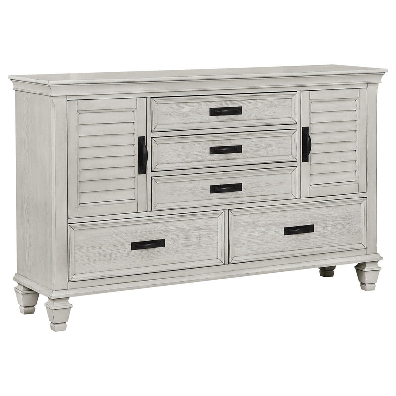 Franco 5-piece Eastern King Bedroom Set Distressed White