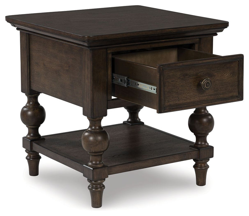 Veramond - Square End Table - Dark Brown