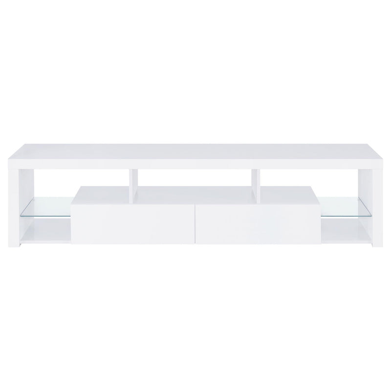 Lance - 3 Piece TV Entertainment Center With Shelves - Gloss White