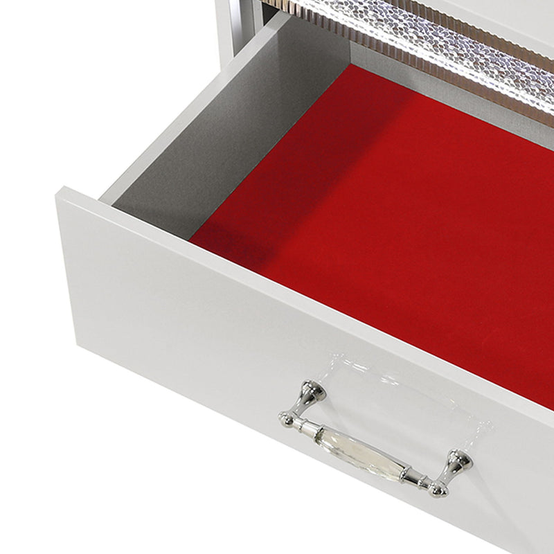 Glam - 2 Drawer Nightstand With LED Lighting - White