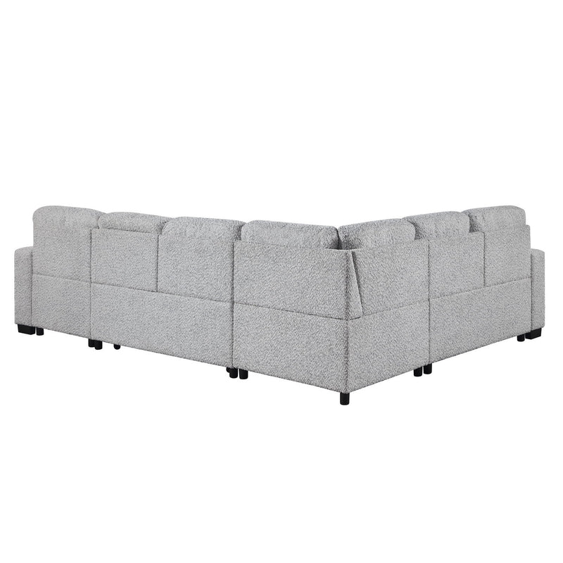 Giza - Modular Sectional Sofa With Sleeper, Storage, USB Charging - Gray