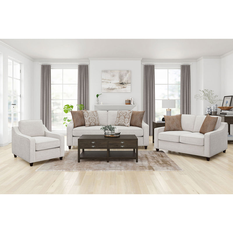 Mahaffey - Upholstered Sloped Track Arm Chair - Beige