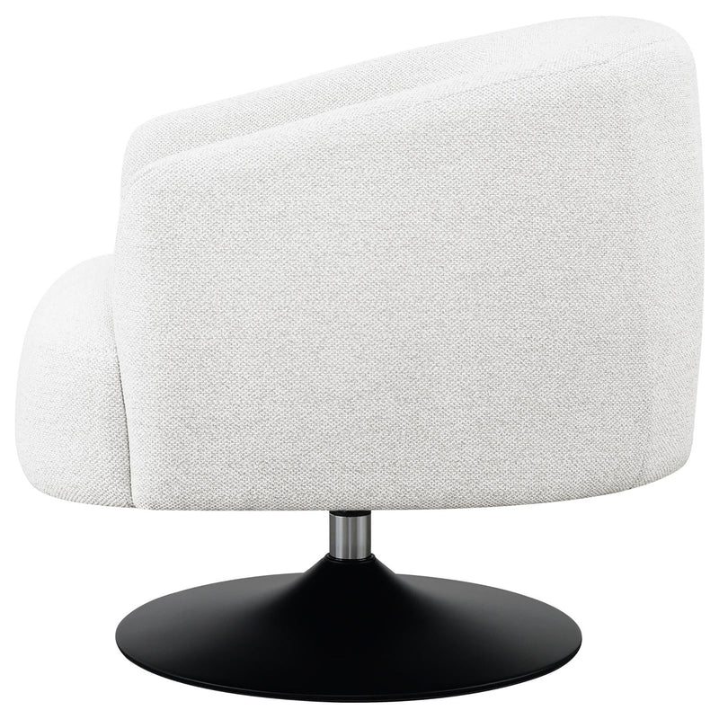 Upholstered Swivel Accent Chair, 360 Degree Rotation - Beige