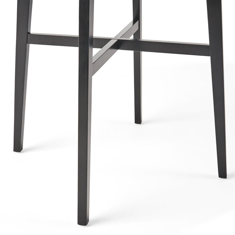 Modern Bar Height Dining Table, Rubberwood Legs And Laminate Table Top, Paladina Marble - Black
