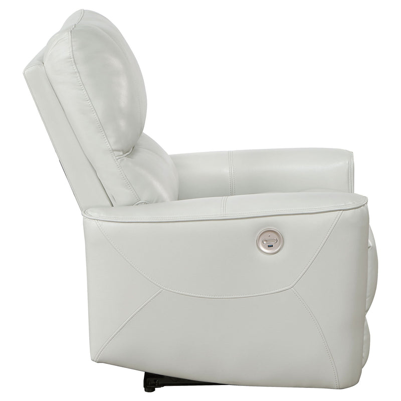Dove Upholstered Power Recliner Chair With Smooth Power Recline And USB Charging - Gray
