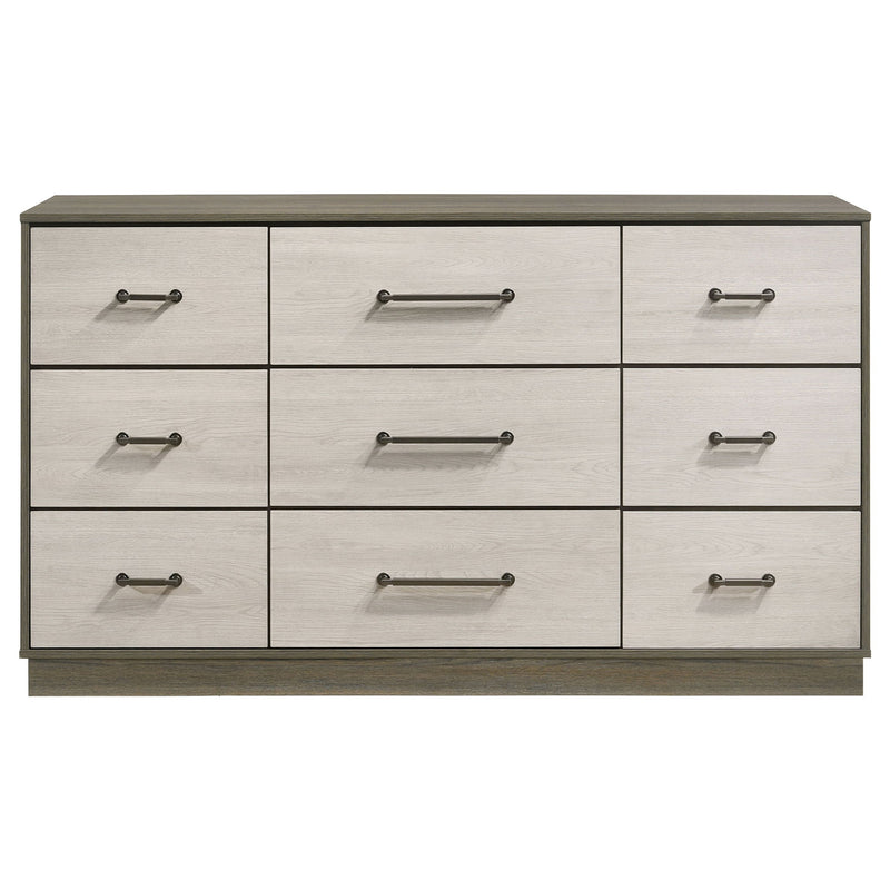 Edmondson - 9 Drawer Dresser With Hidden Jewelry Tray - Natural / Gray